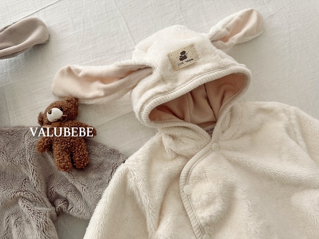 【予約/特典】valu bebe / rabbit fleece jacket