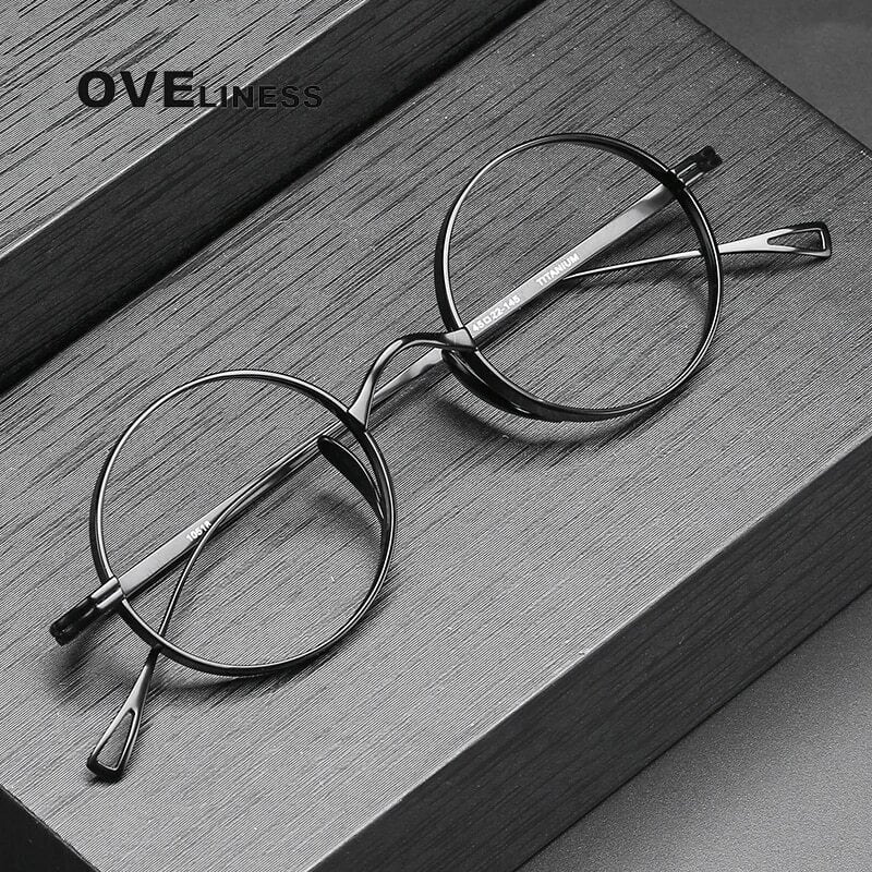 OV0002】〈Titanium〉Vintage Retro Round Glasses