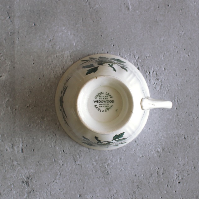［WEDGWOOD］グリーンリーフのトリオセット