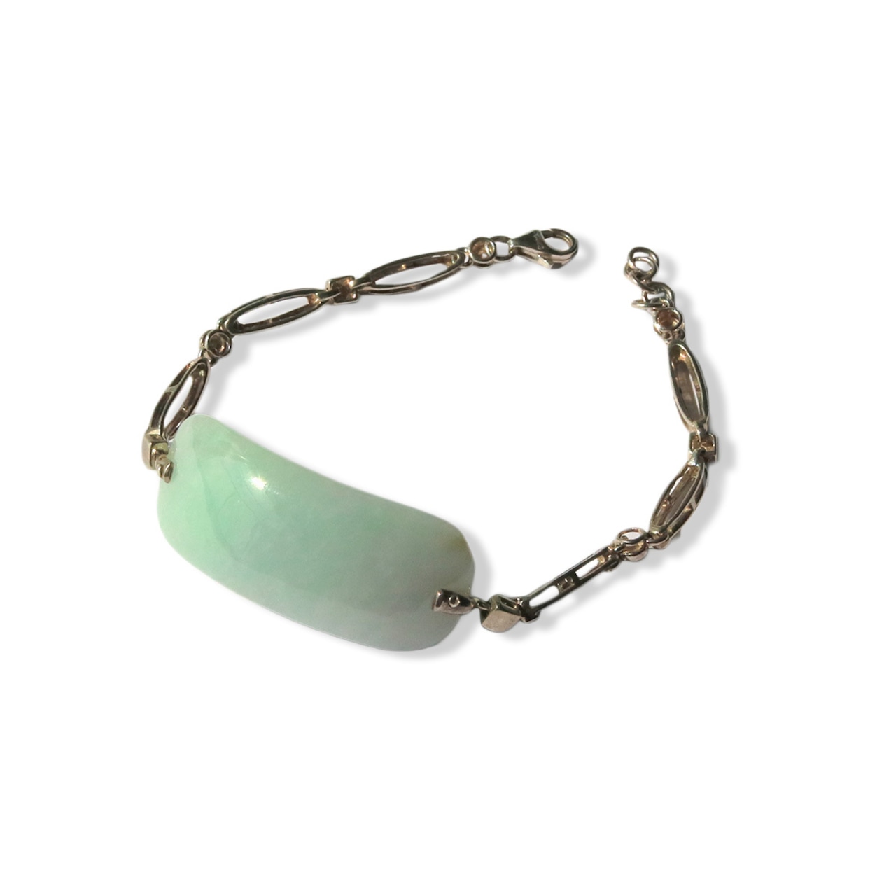 光差し込む！翡翠 シルバー ブレスレット A貨翡翠 jd_br1031