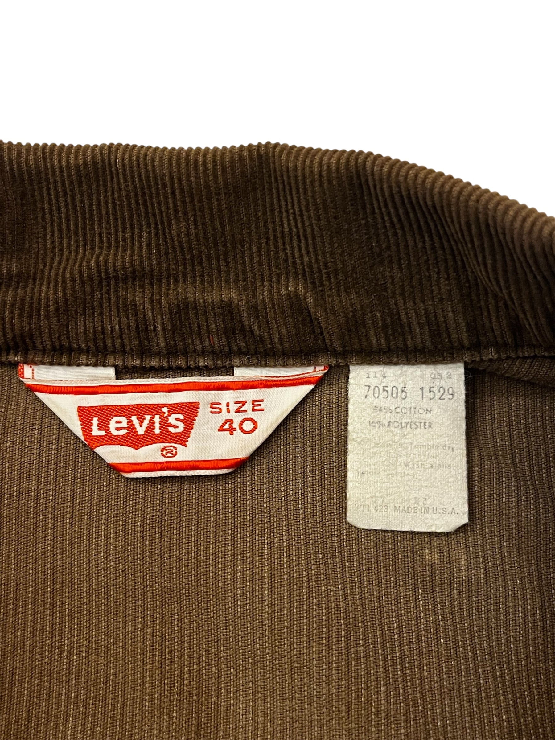 70s Levi's 70505 1529 Corduroy Tracker Jacket Made in U.S.A. 70