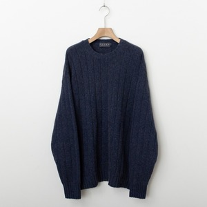 1990s vintage oversize cashmere mix rib knitted sweater / Made In ITALY