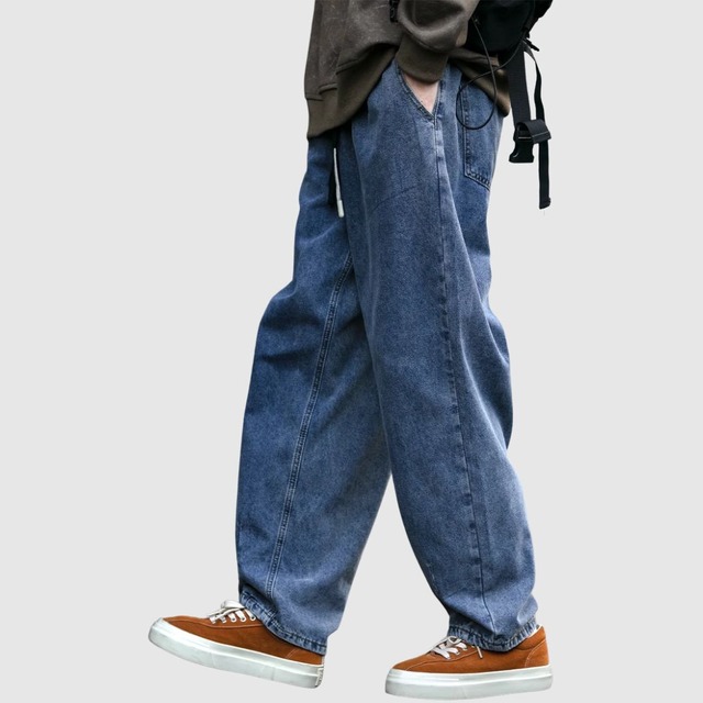 ワイドレッグカジュアルデニムパンツ H2373