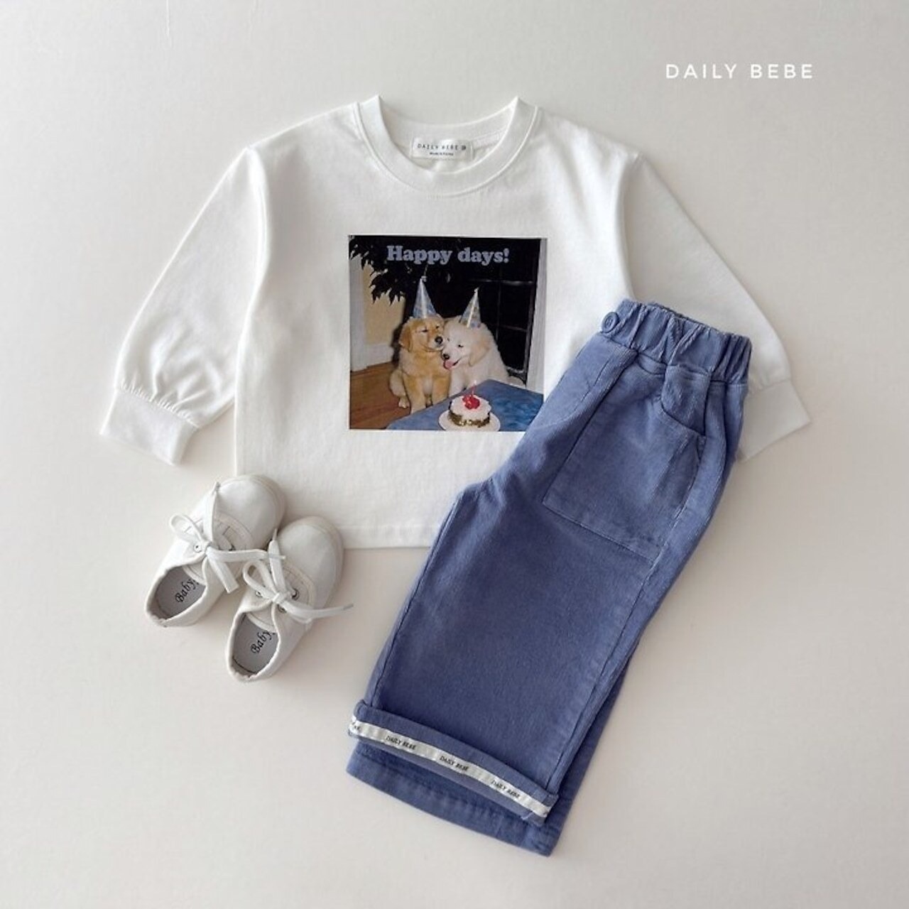 韓国子供服 / 26Autumn / 〖取寄〗DAILYBEBE / メッセージロゴTシャツ / キッズ服 / ジュニア服 / 秋服 *XS~JL*
