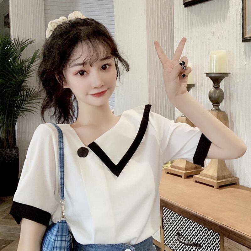 Tシャツ サマースタイルシフォンカラートップス 夏物 萌量不足12909068566