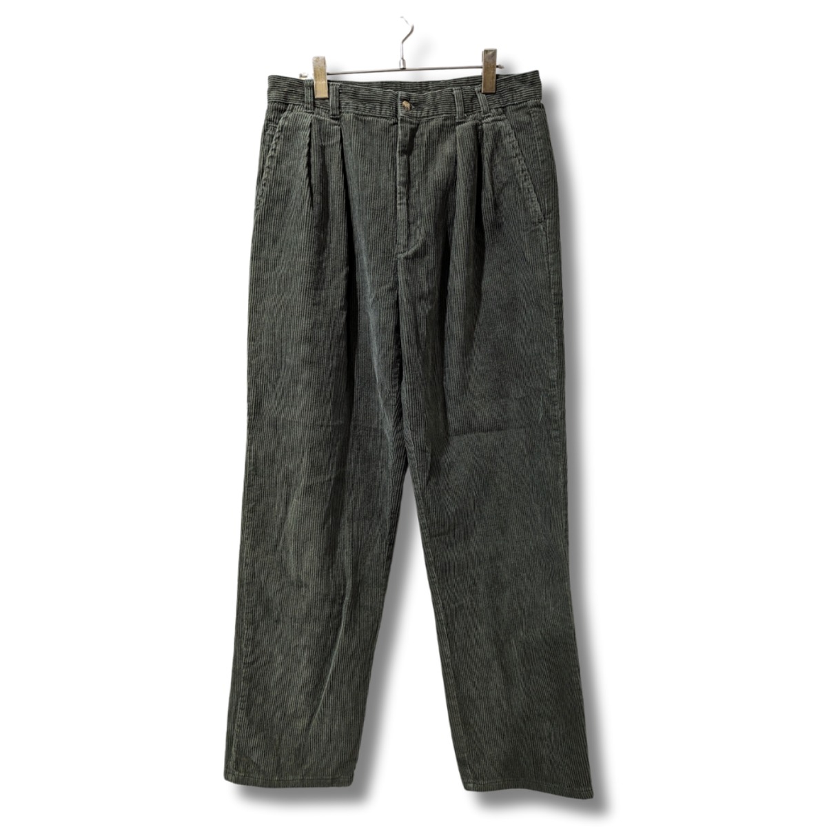 ヴィンテージ グリーン コーデュロイ 肉厚 ワイドスラックス 2タック ヴィンテージ グリーン コーデュロイ 肉厚 ワイドスラックス 2タック