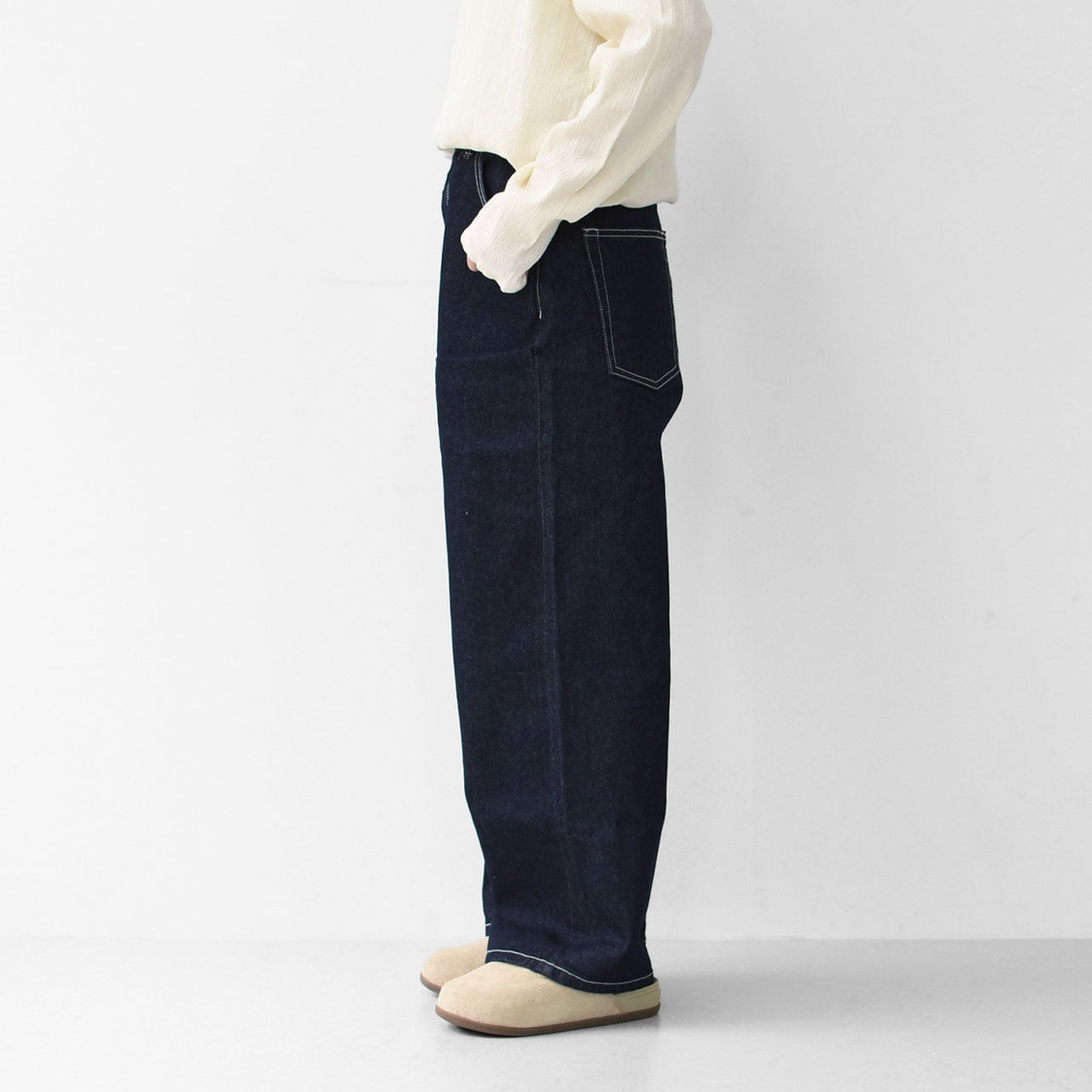 MidiUmi [ミディウミ] high waist wide straight denim [1-769805