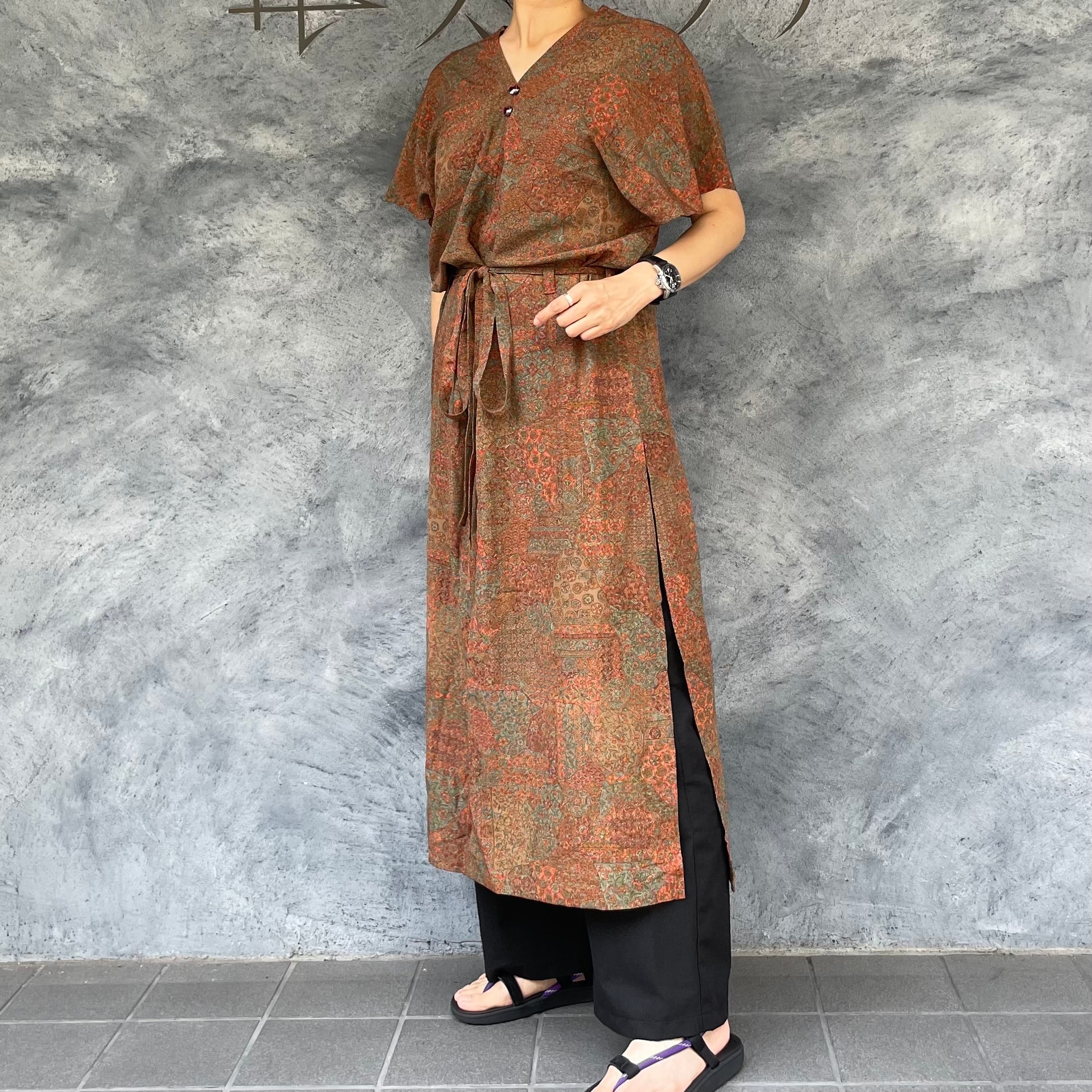 着物リメイク 深スリットワンピース - kimono high-slit dress