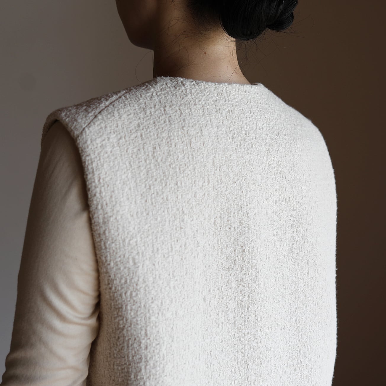 ベスト（手紡手織木綿 生成） | えみおわす