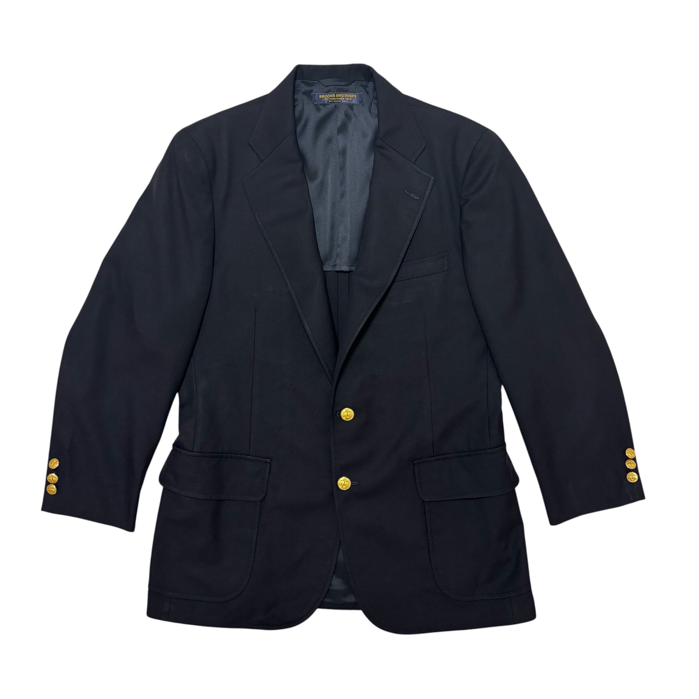 中古 ブルックスブラザーズ BROOKS BROTHERS 紺ブレ 紺ブレザー クリーニング済み シングル メンズ A6 Mサイズ