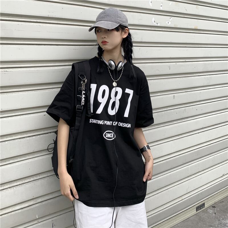 韓国 秋冬 ソリッド 非対称 長袖 ロングTシャツ 