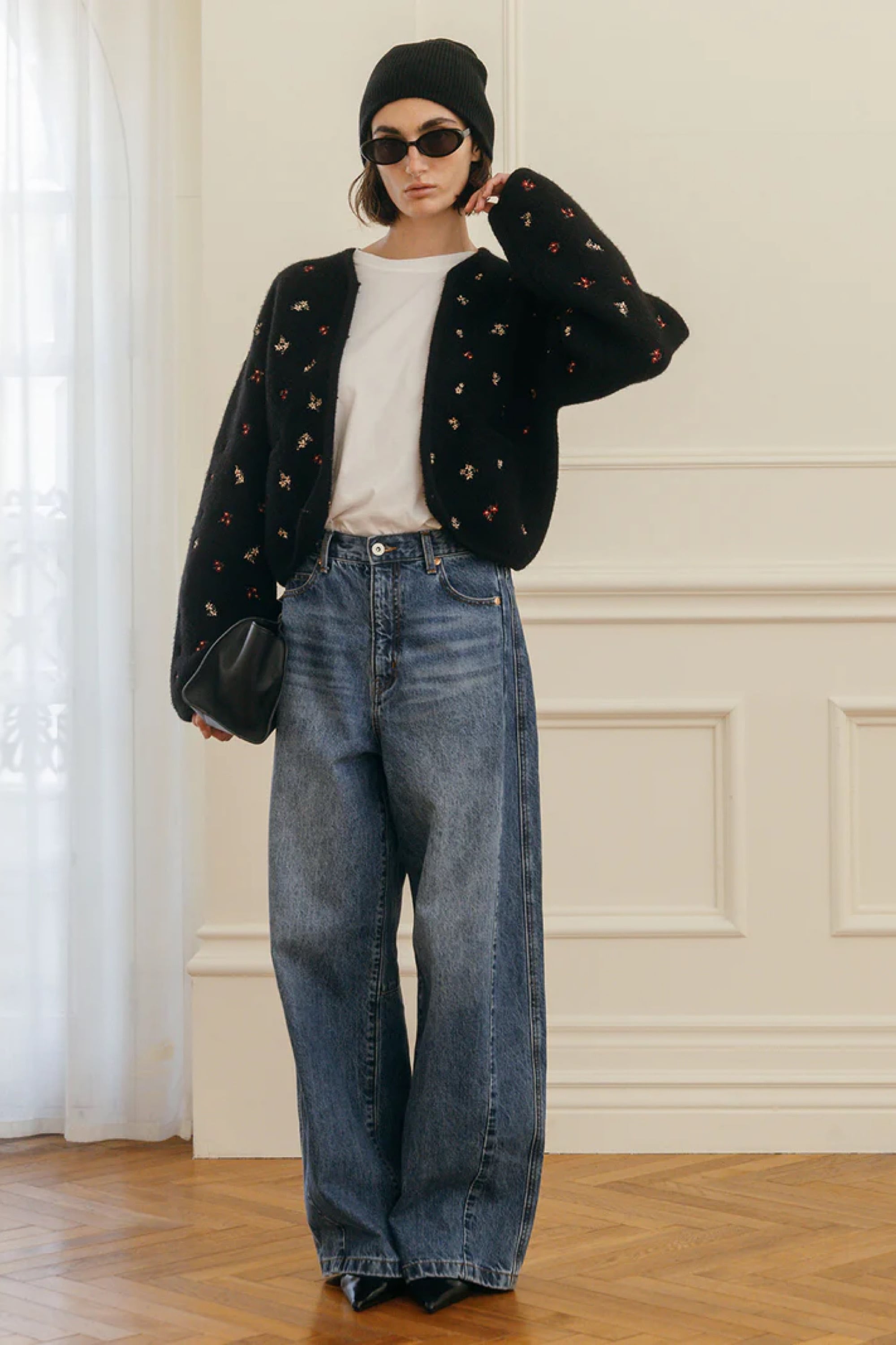CREDONA WIDE BEETLE DENIM PANTS ワイドビートルデニムパンツ Blue