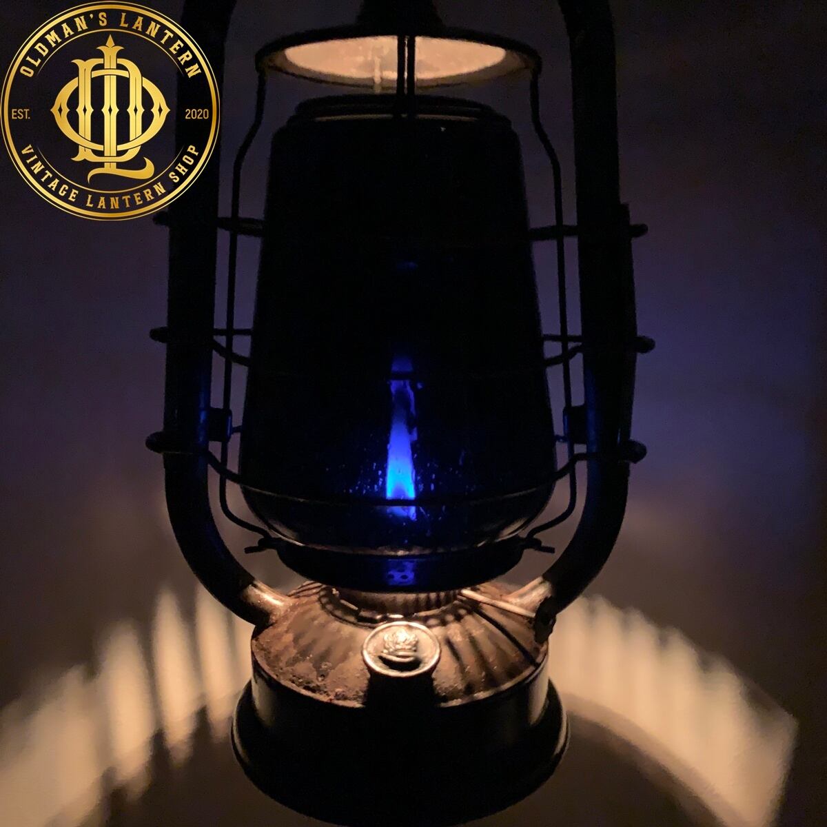 1920's】feuerhand Nr.323 純正 black blue glass | Oldman's lantern