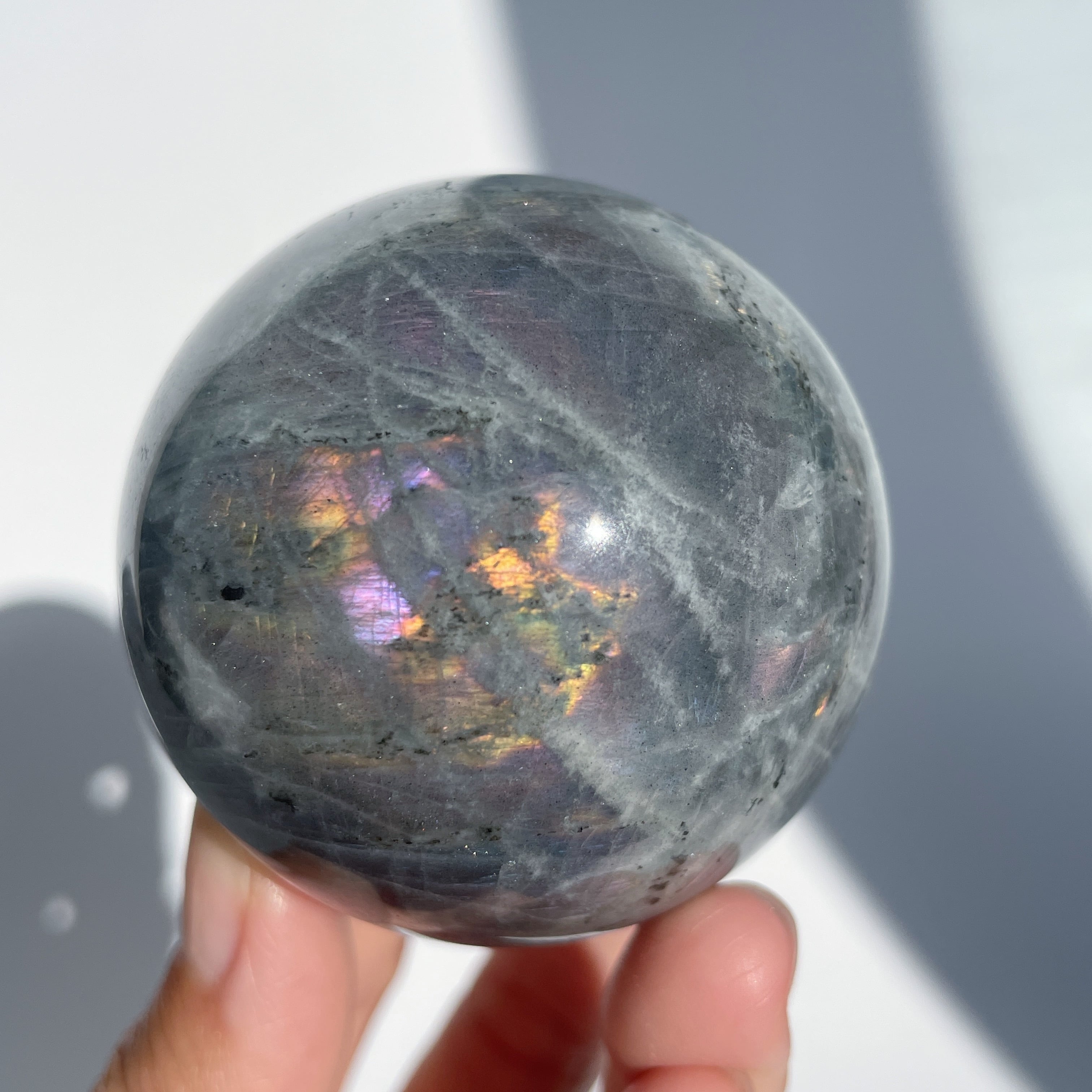 グレーのラブラドライト スフィア 02◇ Labradorite Sphere