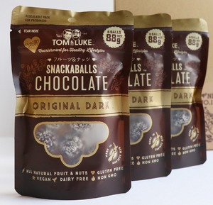 【ヴィーガン、グルテンフリー】砂糖、甘味料不使用！フルーツ＆ナッツチョコレートボール　オリジナルダーク88g