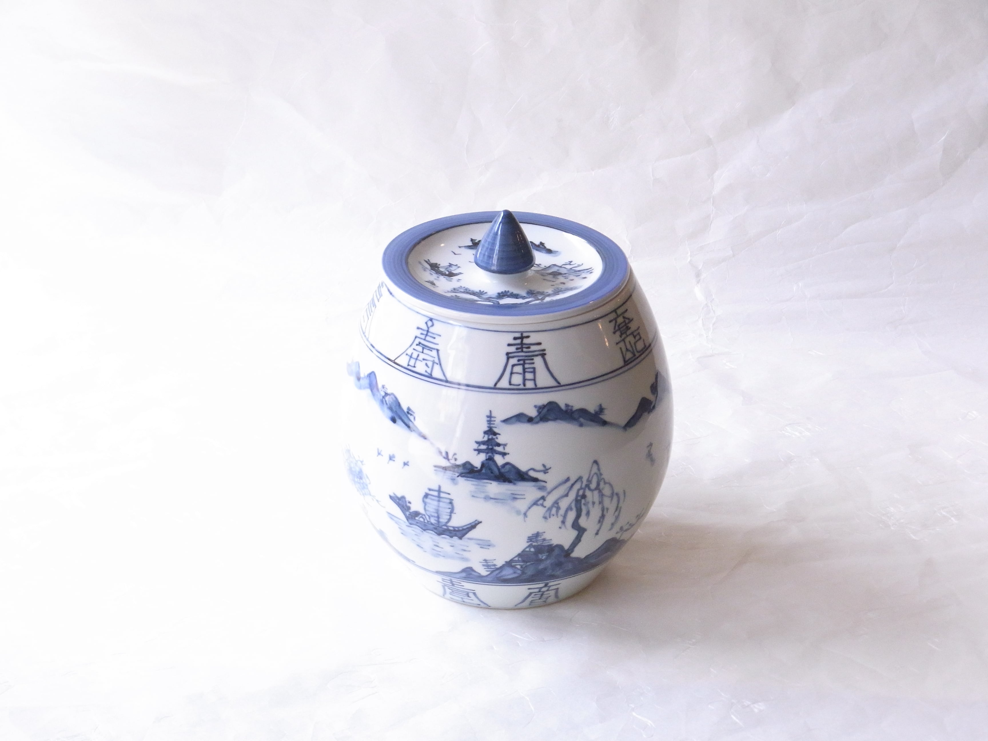 芋頭 祥瑞 染付 水指 茶道具 祥瑞 芋頭 水指 和泉寛斎 共箱 京焼 棚