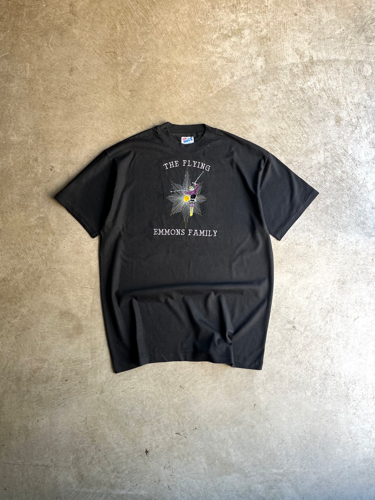 90'S Hanes BEEFY-T Printed T-shirt, Made in USA, Men's L size, Vintage cotton black type Vintage Second Hand