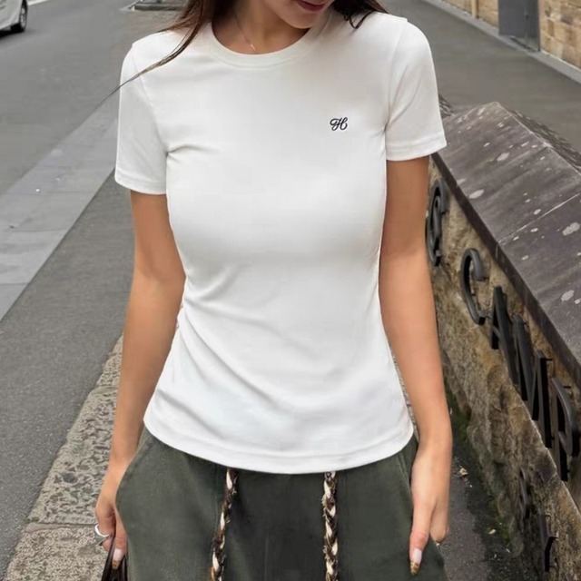 Embroidery Logo Slim Short sleeve shirt 125160