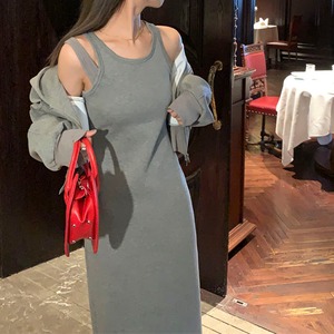 Sleeveless ribbed long dress 2litr05725