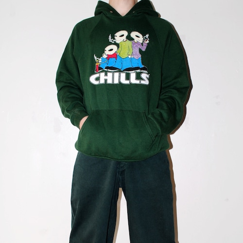 『chills wear』90s aliens printed hoodie