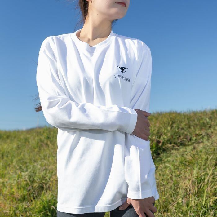 VEVARASANA®︎【 名入れ無料 】 ロング Tシャツ 長袖 ホワイト 白 ロン
