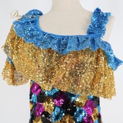 ベリーダンス フォークロア 衣装 ミラーヤドレス ゴールド系 スパンコール 金 青 黒 ミラーヤベール 2点 セット 華やか 鮮やか キラキラ かわいい 派手 目立つ ダンス衣装 ステージ衣装 ポンポン ブルー系 ピンク系 ブラック系