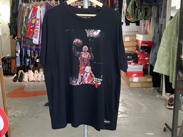 MITCHELL＆NESS OFF COURT TEE CHICAGO BULLS DENNIS RODMAN XL BLACK 15202