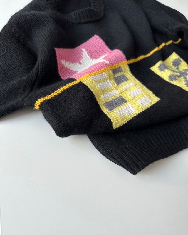 MIU MIU　CASHMERE INTARSIA KNIT SWEATER