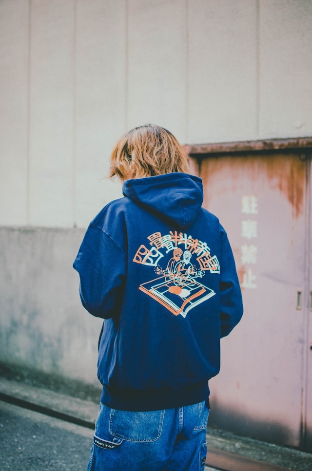 座半寝一　sweat shirt  stone blue