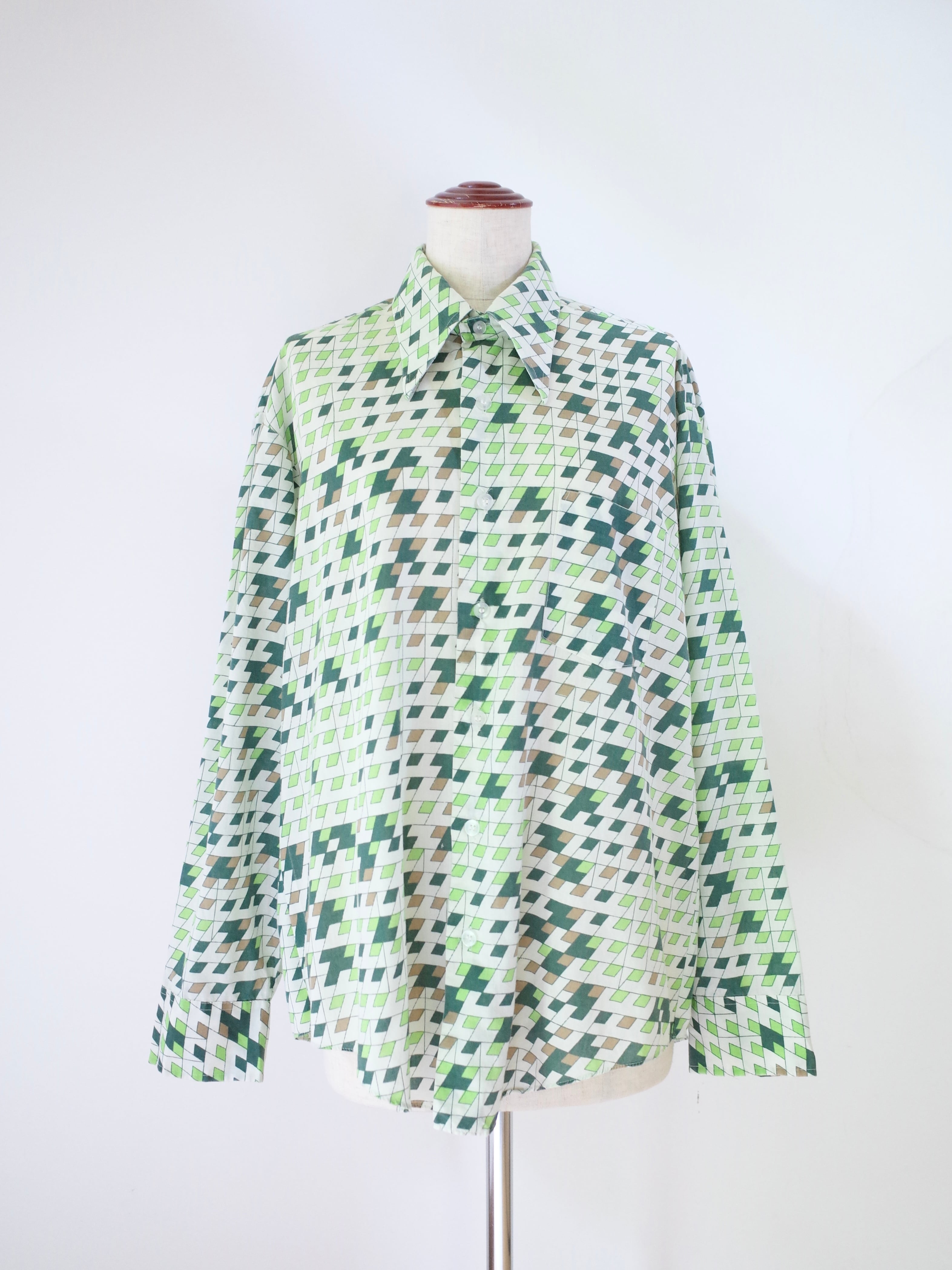 70s Geometric Print Shirt