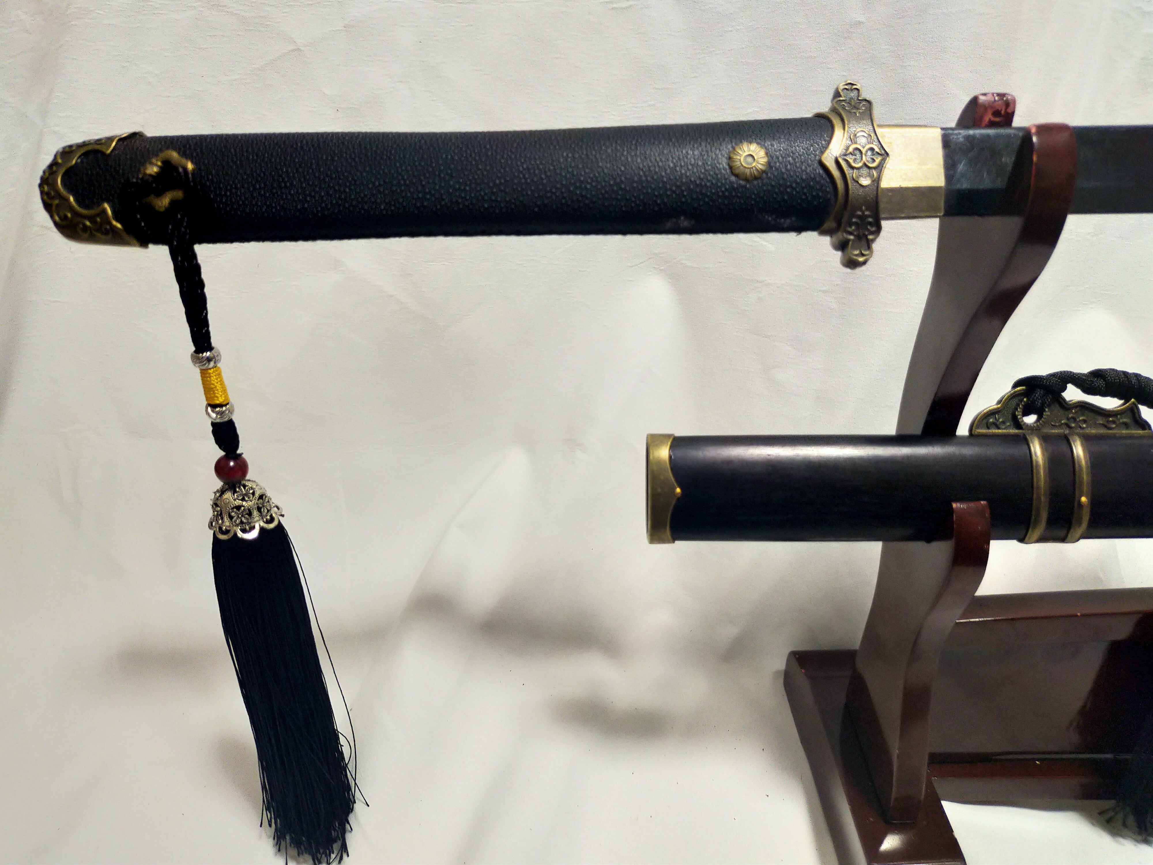 純銅装百花唐刀 漢剣 古兵器 武具 刀装具 日本刀 模造刀 居合刀（百花  