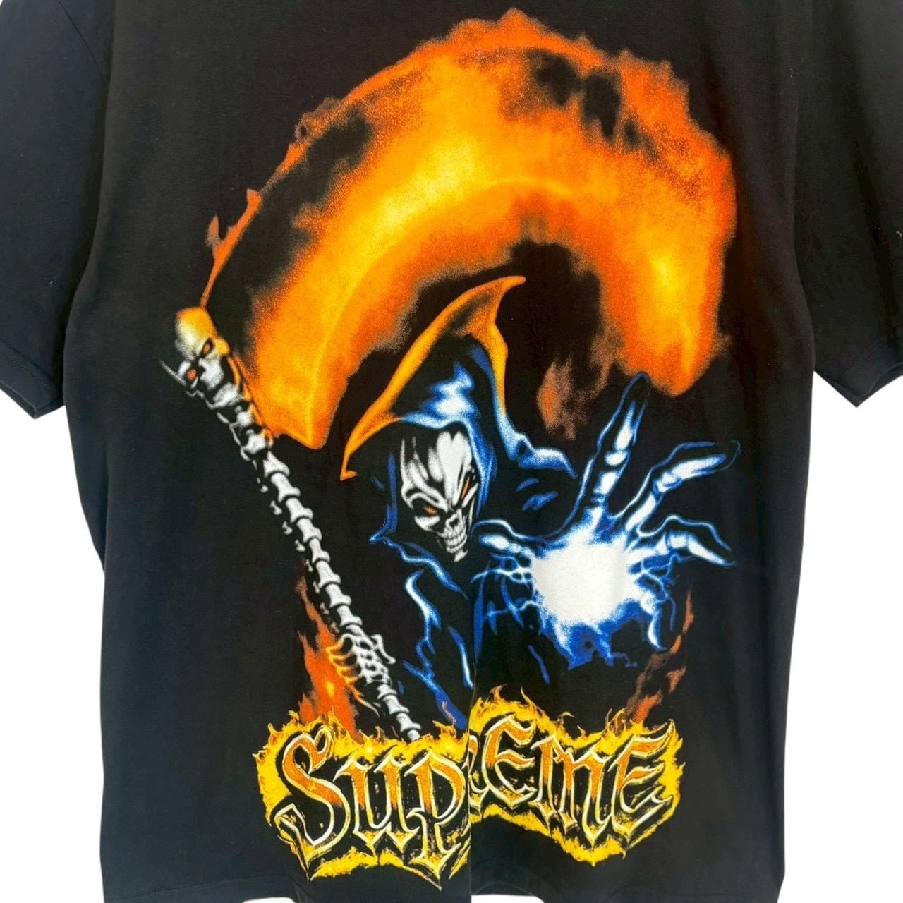 supreme シュプリーム Tシャツ M センターロゴ プリント 死神 | 古着屋