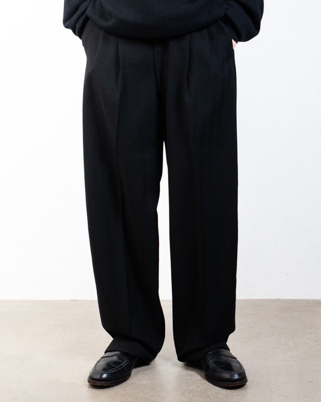 vintage wool tuck slacks / COLOR:BLACK