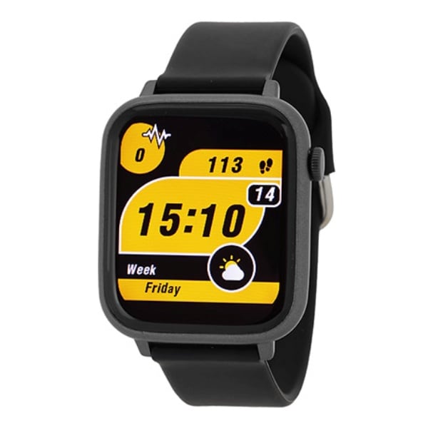 J-AXIS スマートウォッチ 液状タッチ 多機能 アラーム 心拍測定 電話着信 アプリ連携 ブラック CS4A0001-BK