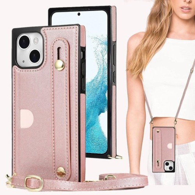 iPhone 15 用 ケース 肩掛け 首かけ 斜めがけ 斜め掛け ショルダー ショルダーケース ケース 適用 iPhone15ケース アイフォン 15 ケース アイフォン15 スマホケース iPhone15 ケース アイホン15 case Heofuixt バンパー バンパーケース 首掛け 斜め掛け ハードケース カードケース ストラップ付き カード入れ スマホケース 携帯カバー ピンク 2469