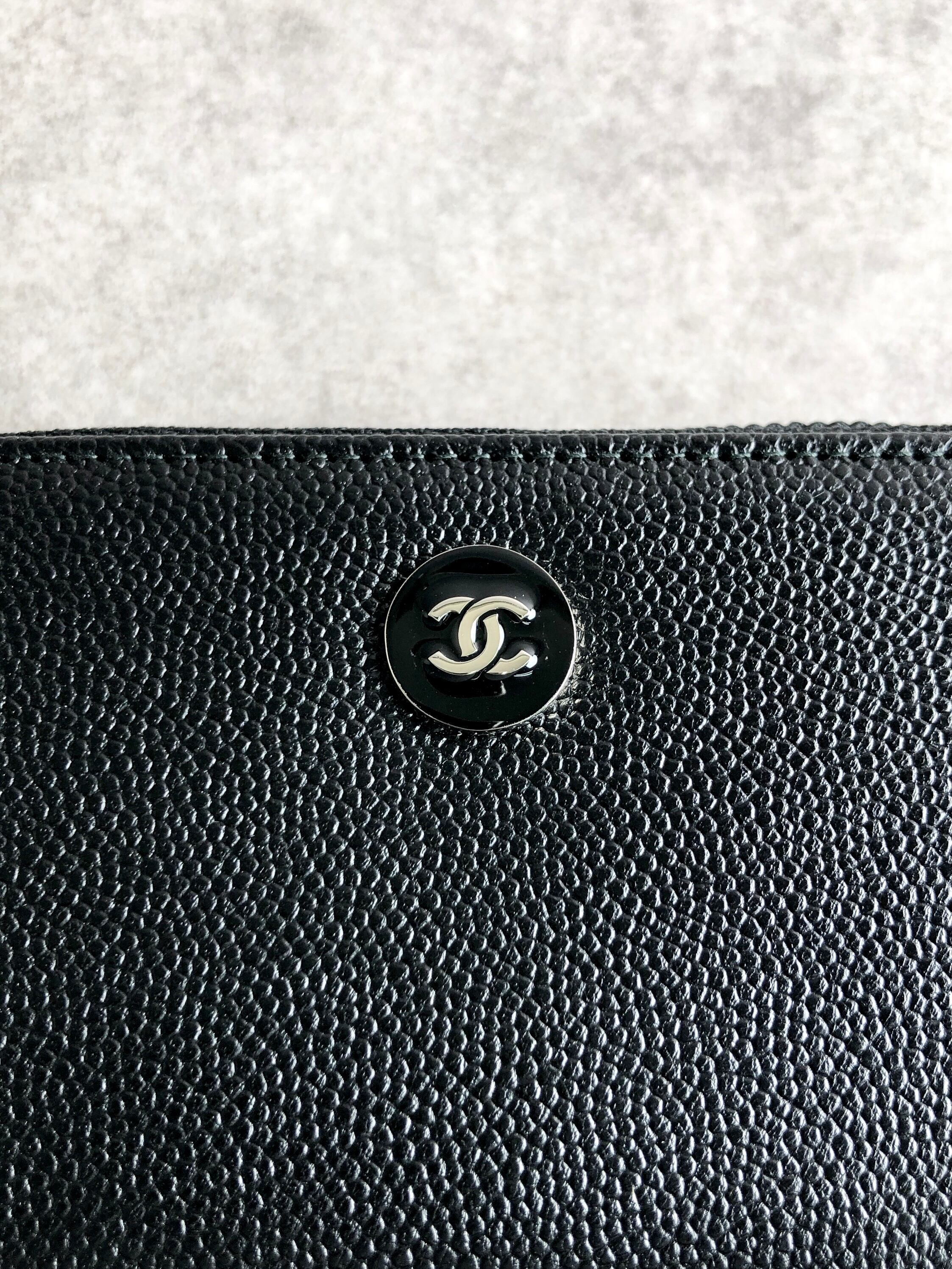 CHANEL シャネル キャビアスキン コインケース ブラック ココ