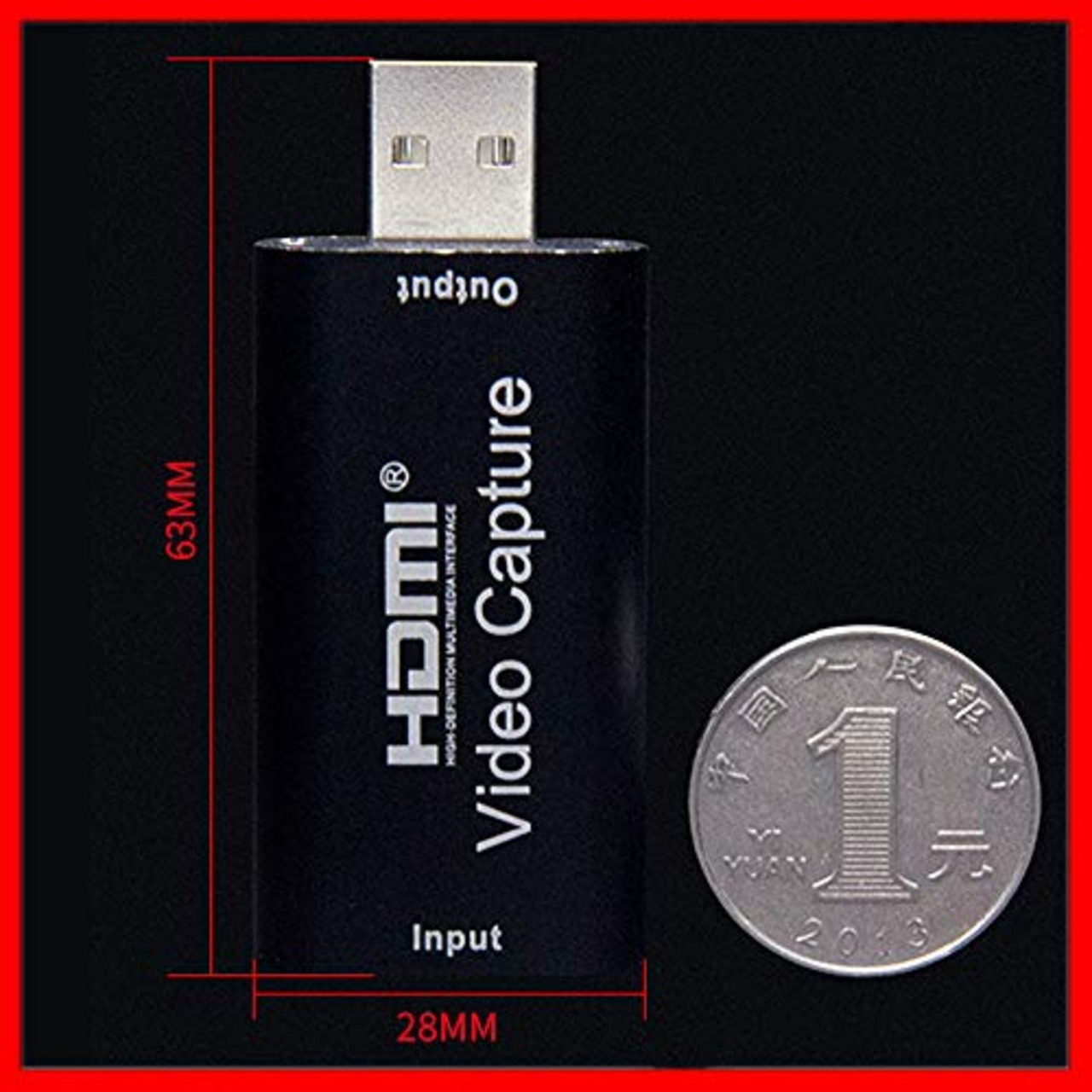 超小型 USB2.0対応 1080p HDMIキャプチャーカード ビデオキャプチャーボード ゲーム実況生配信・画面共有・録画・ライブ会議用 UVC(USB Video Class)規格準拠 電源不要 持ち運びに便利