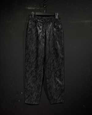 【WEAPON VINTAGE】Python Pattern Loose Tapared Leather Pants