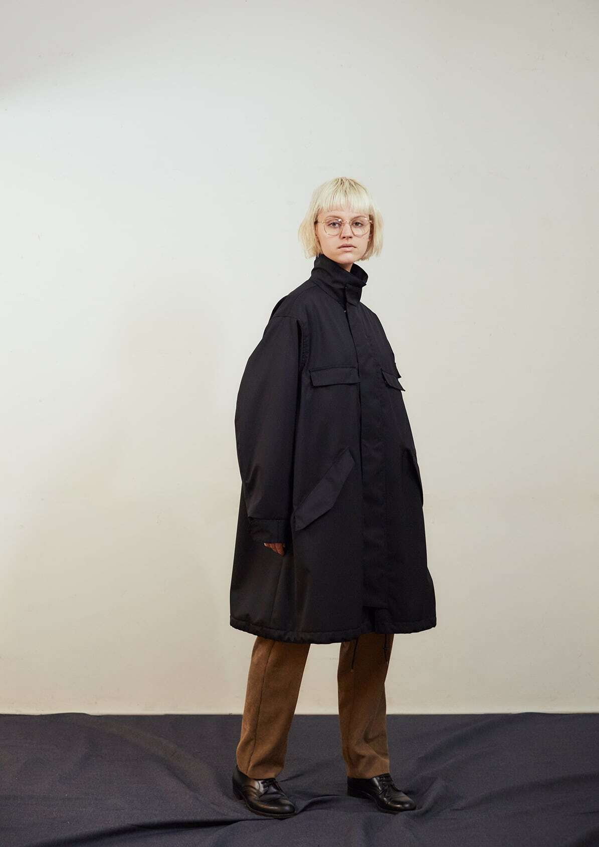 Kics document/WATER PROOF NYLON STAND COAT | coper