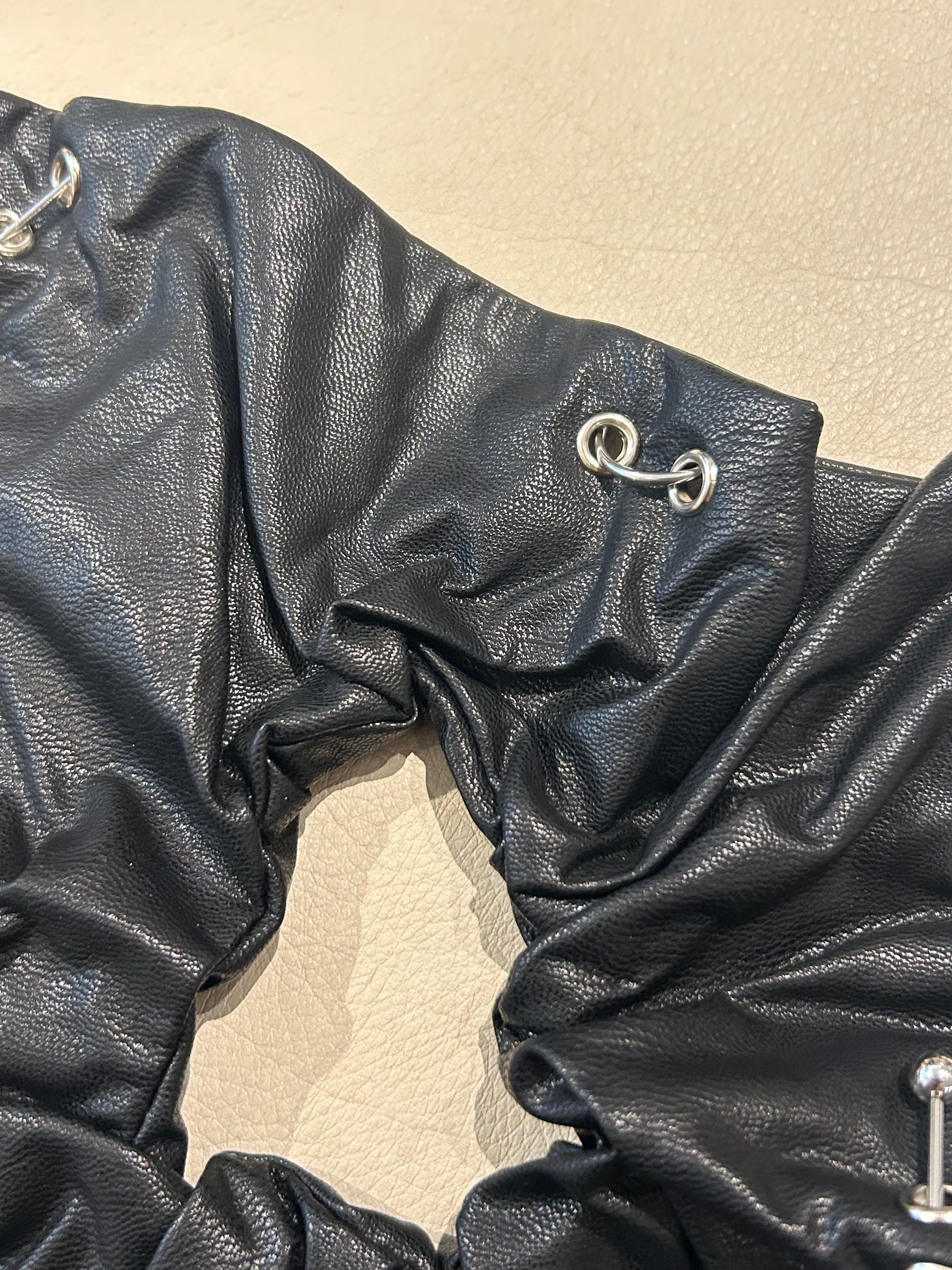 HEYEP Faux Leather Piercing Detail Scrunchie | AAR