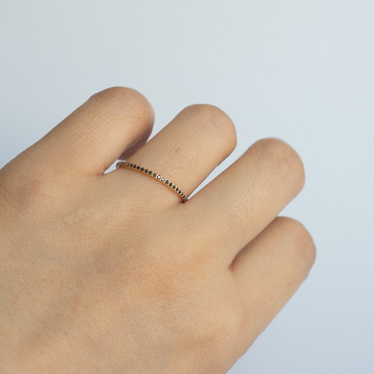 Rock Half Eternity Ring W1.2 / Black Diamond K18 | Kumiko Taya jewelry