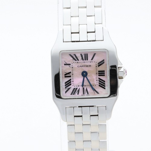 カルティエ サントスドゥモワゼル ピンクシェル文字盤