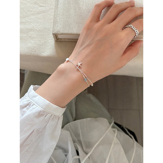 suzyaccシルバーヒトデ＆貝殻ブレスレット