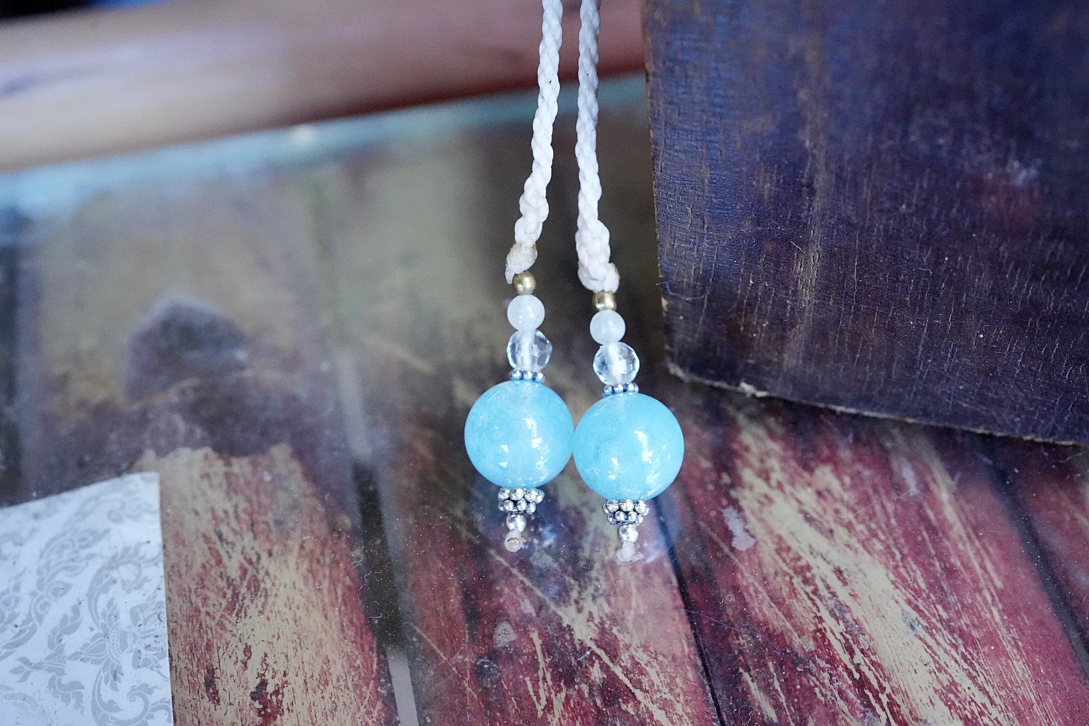 ブルーの涙☆ブルーカルサイト マクラメネックレス 1691 | Funky