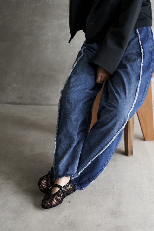 fringe denim(light indigo)4月下旬頃発送予定