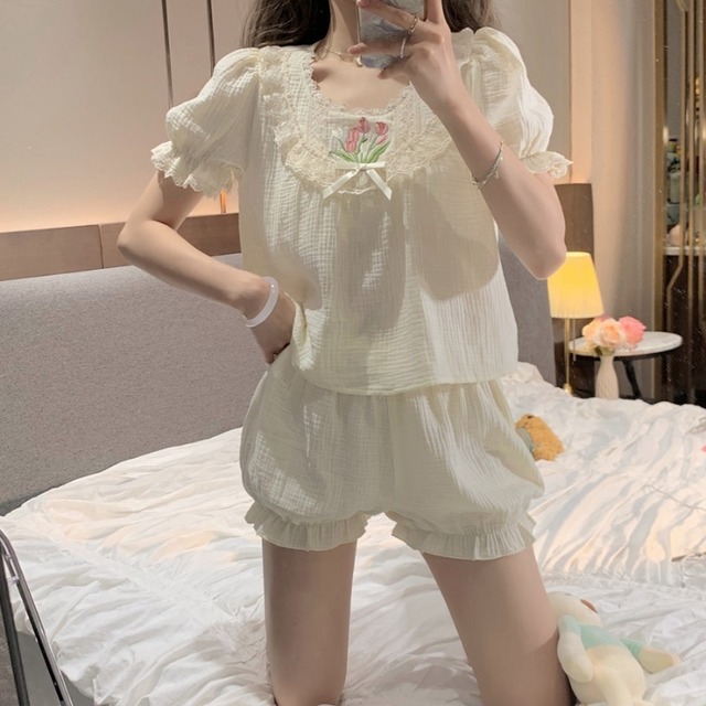 半袖セット/長袖セット/ワンピース スウィート 心地よい 部屋着 パジャマ64291403