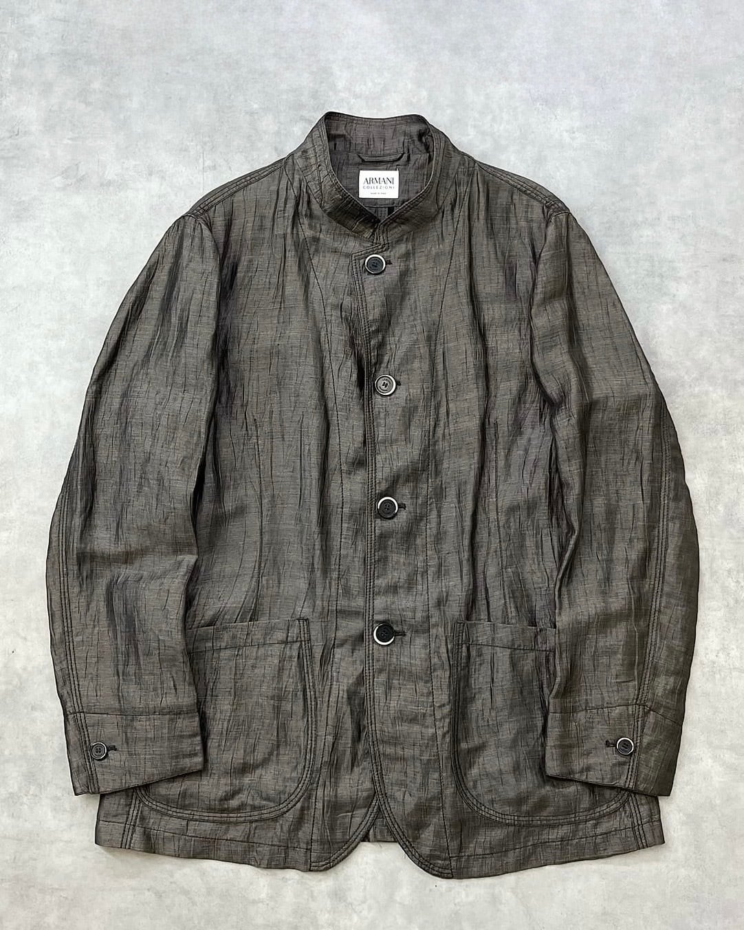 ARMANI COLLEZIONI Washer Linen Jacket ITALY製