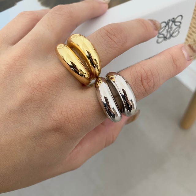 <15号>S925 volume W ring (R70)