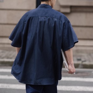 薄デニム半袖サマーワークシャツ　0721