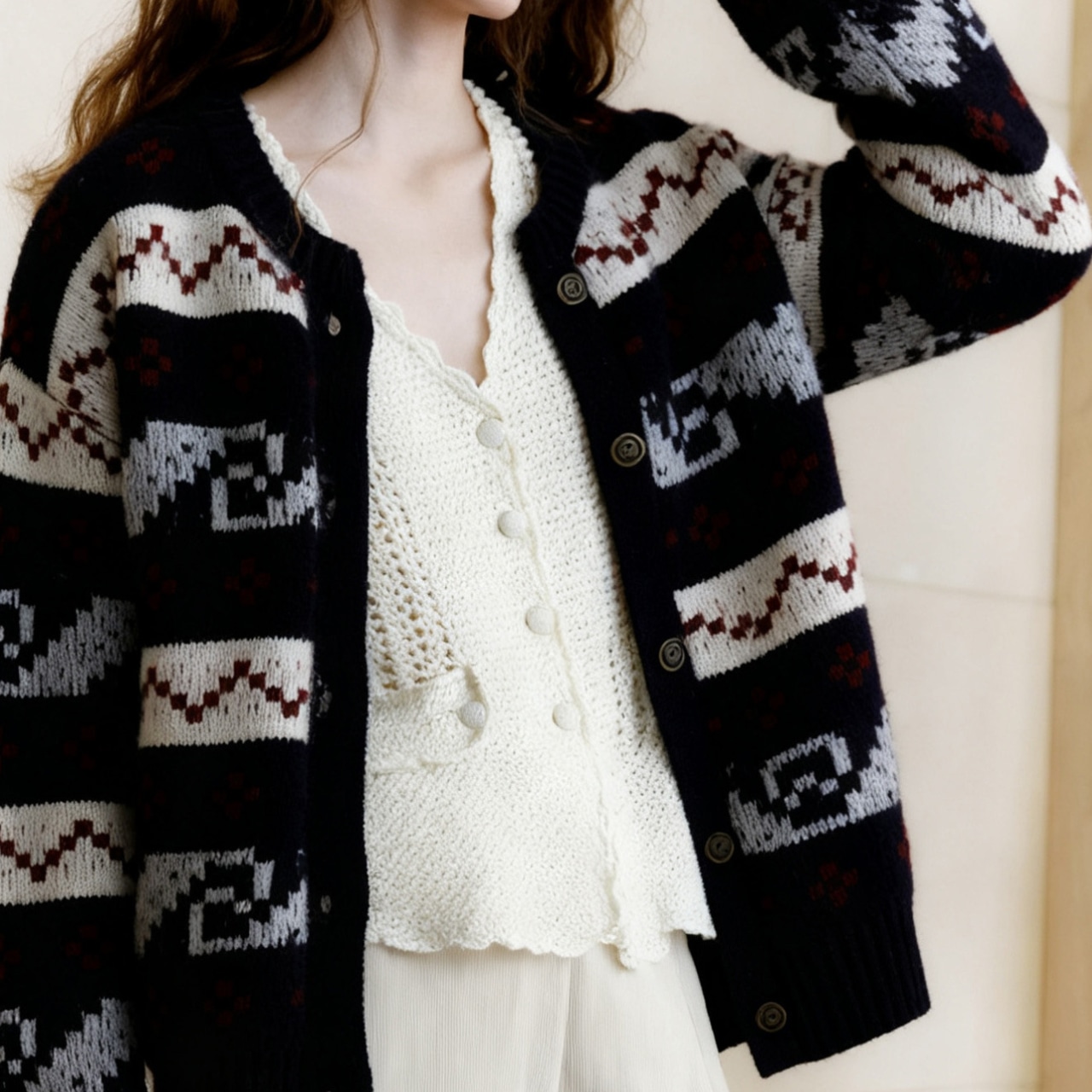 クロップドニットカーディガン   F0003 - 4